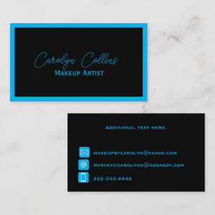 Black and Blue Minimalist Business Card