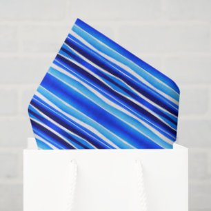 Black and Blue Painted Stripes Tissue Paper
