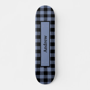 Black and Blue Plaid, Buffalo Plaid, Lumberjack Skateboard