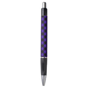 Black and Blue Plaid Checked Pen