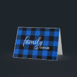 Black and Blue Plaid Step Brother Birthday   Card<br><div class="desc">Birthday for Step Brother on blue and black buffalo plaid pattern.
Card design can be edited for any family member.</div>