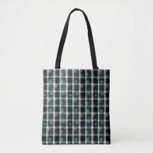 Black and Blue Plaid with Snowflakes