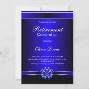 Black and Blue Retirement Celebration Invitation