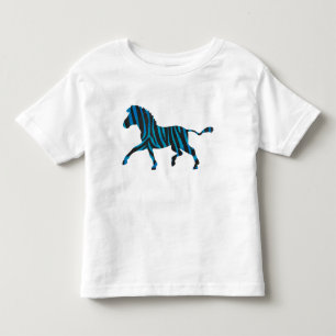 Black and Blue Silhouette Zebra Toddler T-Shirt
