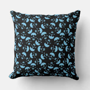 Black and Blue Skull Pattern Cushion