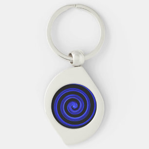 Black and blue spiral key ring