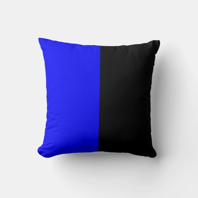 Black and Blue Split Colour Cushion (Front)