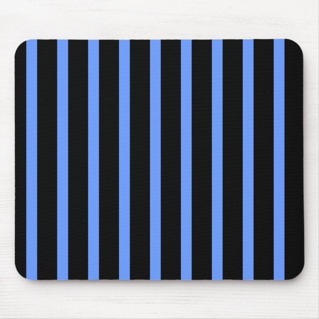 Black and Blue Stripes Mouse Mat (Front)
