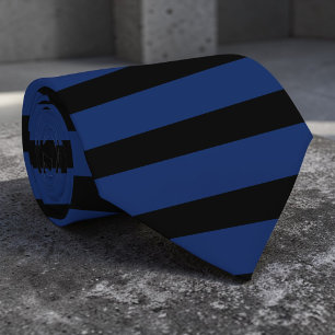 Black and Blue Stripes Pattern Necktie Tie