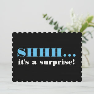 Black and Blue Surprise Birthday Party Invitation
