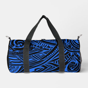 Black And Blue Tribal Abstract Duffle Bag