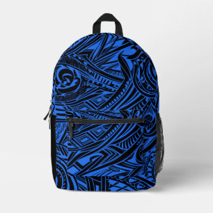 Black And Blue Tribal Abstract  Printed Backpack