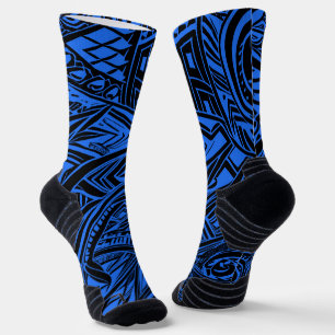 Black And Blue Tribal Abstract  Socks
