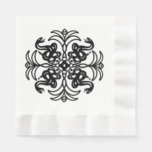 Black and Blue Tribal Snake  Napkin