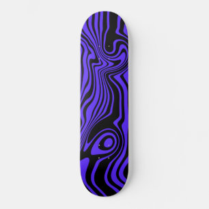 Black and Blue Waves Skateboard or Choose Colour