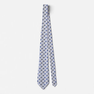 Black and Blue Wine Pattern Tie