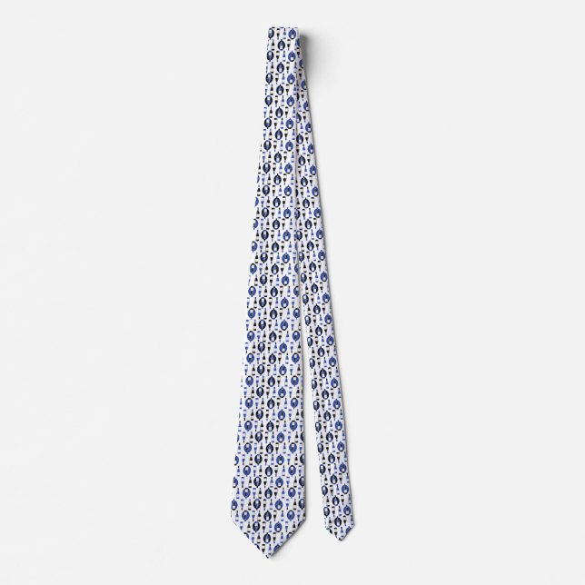 Black and Blue Wine Pattern Tie (Front)