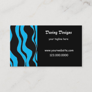 Black and Blue Zebra Print Business Card
