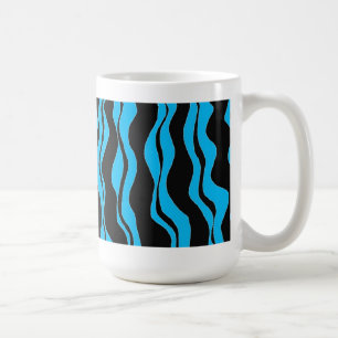 Black and Blue Zebra Stripe Coffee Mug