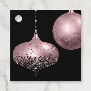 Black and Blush Pink Christmas Ornaments Favour Ta Favour Tags