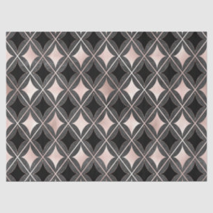Black and Blush Pink Geometric Decoupage Tissue Paper