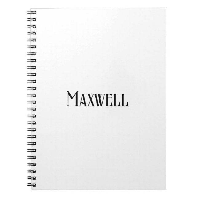 Black and Bold Typography Family Name Notebook (Front)