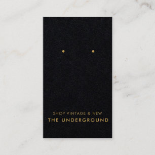 Black and Brass Earring Display Card