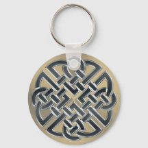 Black and Bronze Metal Celtic Knot Keychain