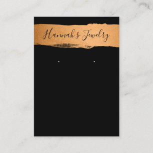 Black And Bronze Necklace & Earring Display Business Card