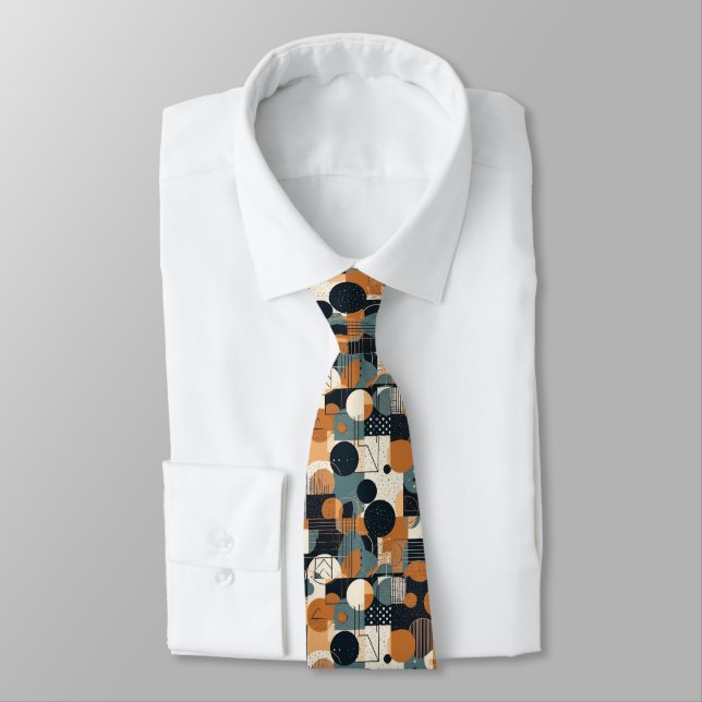 Black And Brown Abstract  Tie (Tied)