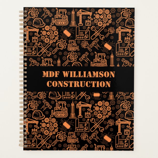 black and brown Architectural Blueprint Engineer Planner (Front)