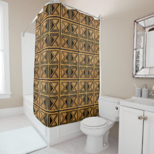 Black and Brown Art Deco Shower Curtain