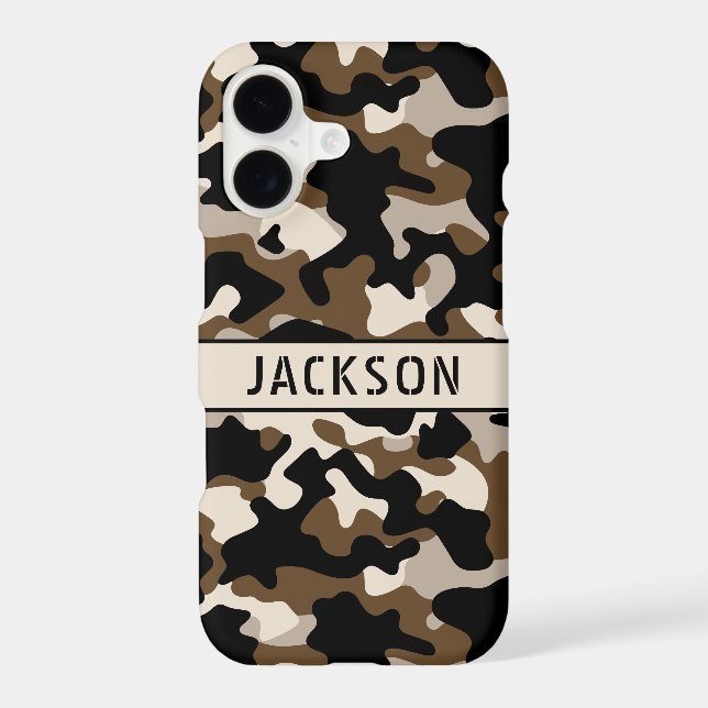 Black and Brown Camouflage Personalized  (Back)