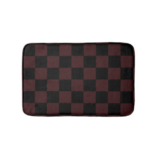 Black and Brown Checkered Bath Mat