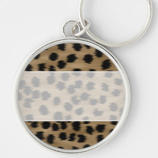 Black and Brown Cheetah Print Pattern. Key Ring