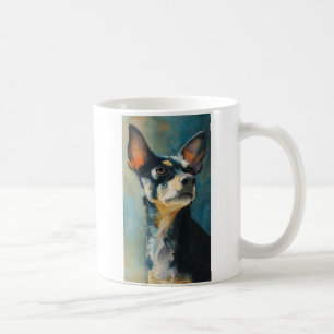 Black and brown chihuahua watercolor portrait coffee mug