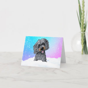 Black and Brown Goldendoodle Card