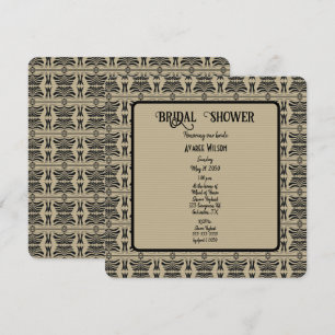 Black and Brown Greek Mediterranean  Shower Invitation