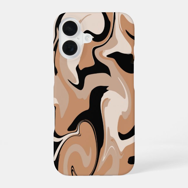 Black And Brown Marble Design  iPhone Case (Back)