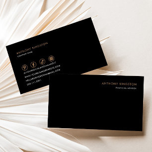 Black and Brown Minimalist Financial Advisor Business Card