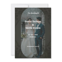 Black and Brown Simple Wedding Invitation