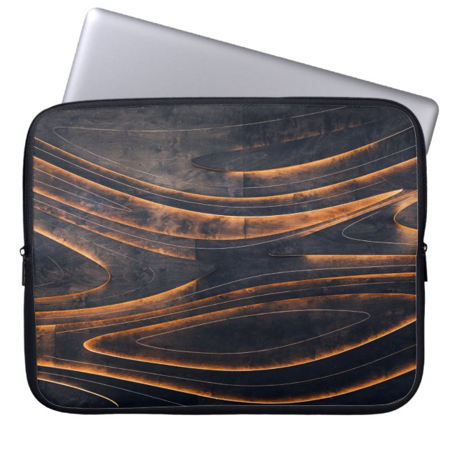 BLACK AND BROWN SPIRAL STAIRS LAPTOP SLEEVE (Front)