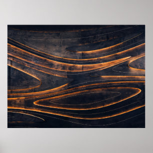 BLACK AND BROWN SPIRAL STAIRS POSTER