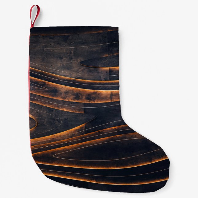 BLACK AND BROWN SPIRAL STAIRS SMALL CHRISTMAS STOCKING (Front)