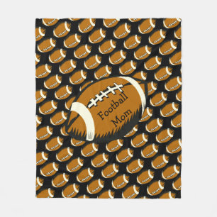 Black and Brown Sports Football Mum Fleece Blanket