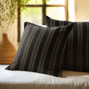 Black and Brown Striped Cushion