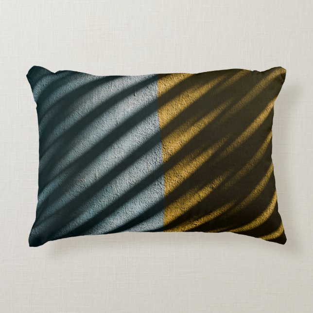 Black and brown striped textile decorative cushion (Front)