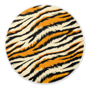 Black and Brown Tiger Stripes Pattern Ceramic Knob