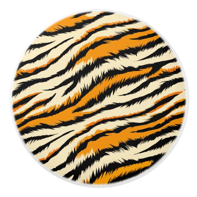 Black and Brown Tiger Stripes Pattern  Ceramic Knob (Front)