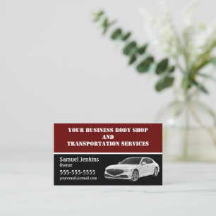 Black and Burgundy Driving Services Business Card